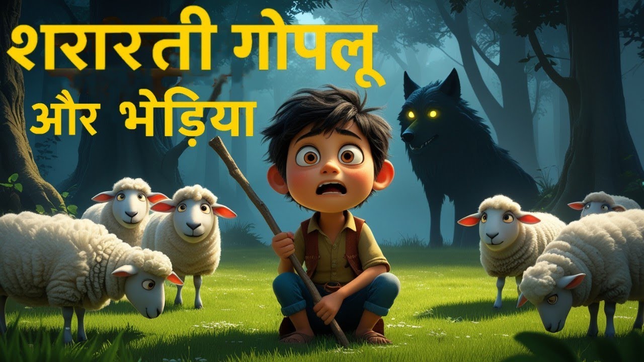 शरारती गोपलू और भेड़िया | Naughty Goplu and the Wolf |Moral Hindi Story | TwinkleToonz-Hindi Stories