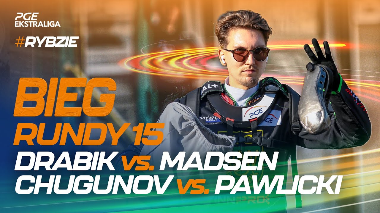 Speedway. Żużel. Mecz: Leon Madsen vs. Maksym Drabik (top bieg 15. rundy #RYBZIE)