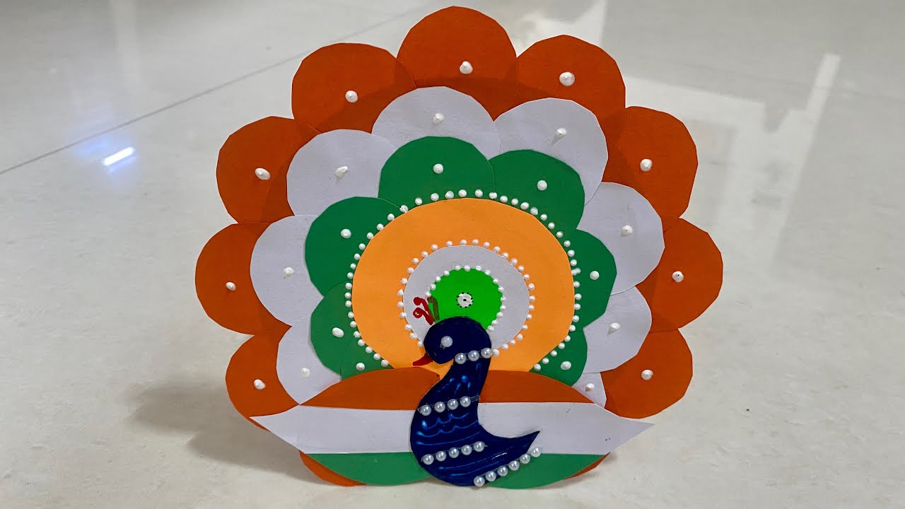 Republic day craft ideas | Tricolour craft | Republic day craft ideas for school project | 🇮🇳Peacock