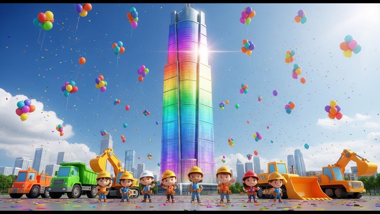 Construction Trucks &ndash; Who Lifts the Biggest Rock? | Fun Truck Song for Kids | Building and