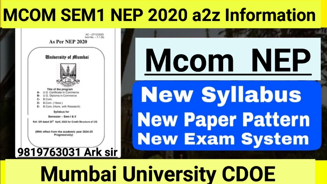 MCOM sem1 nep CDOE |Mumbai University CDOE | EXAM BOOKS UPPADTES 2025 |mcom sem1 nep |Imp Question