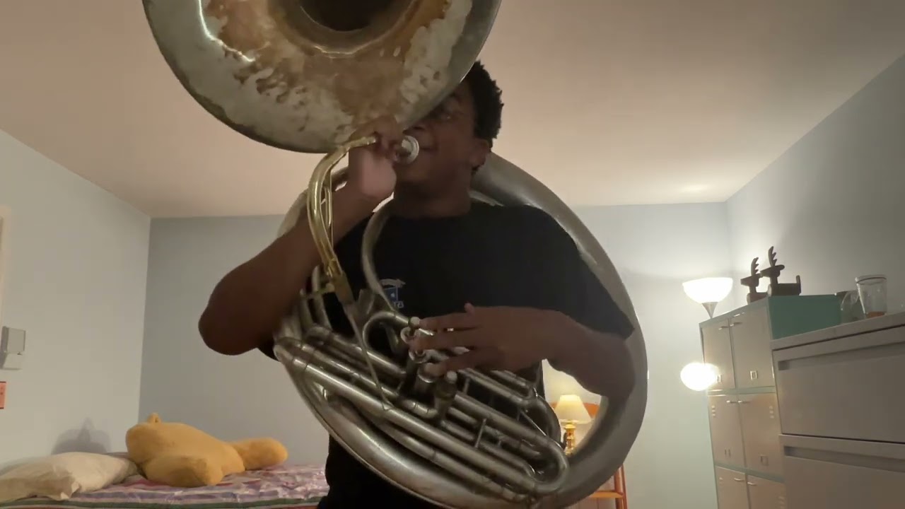 Playing my tuba