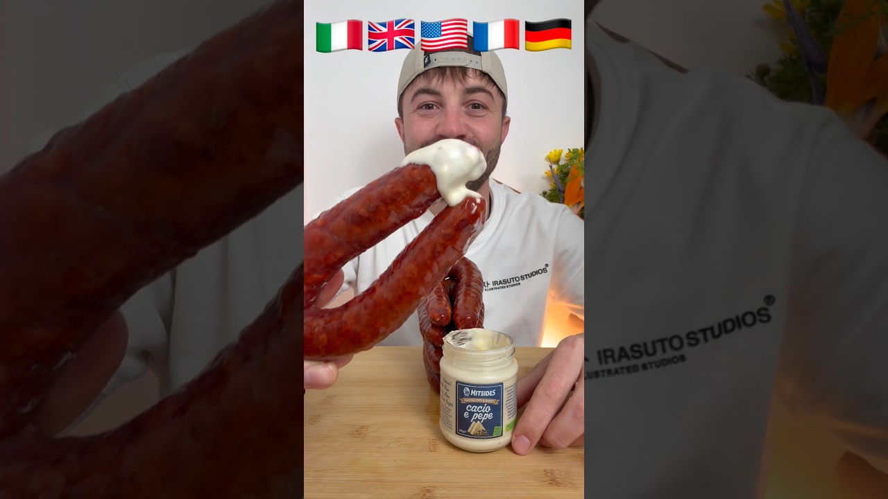 Kiełbasa chorizo ​​z r&oacute;żnymi sosami z r&oacute;żnych kraj&oacute;w! #mukbangs #chorizo ​​#kiełbasa #asmr
