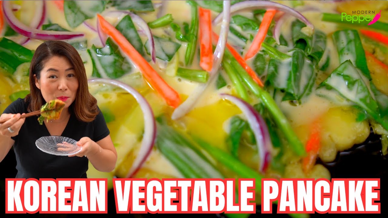 🌱DELICIOUS way to EAT more VEGETABLES🥕 EASY Korean Vegetable Pancakes🧅야채전 바삭하게 굽는법 [비오는날 파전]