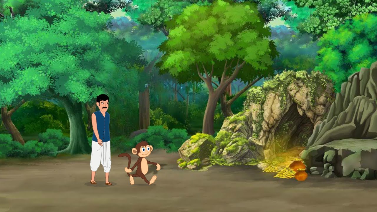 वफादार बंदर और तक़दीरवाला किसान | kahani | Hindi cartoon story | cartoon | hindi kahaniya