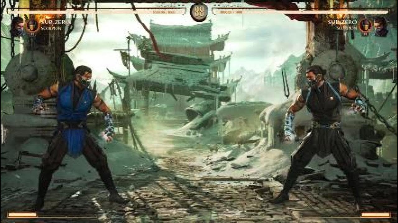 MK1 Floyd Secret Fight Klue Ice & Fire Do a 5 Hit Combo as Subzero with Scorpion kameo