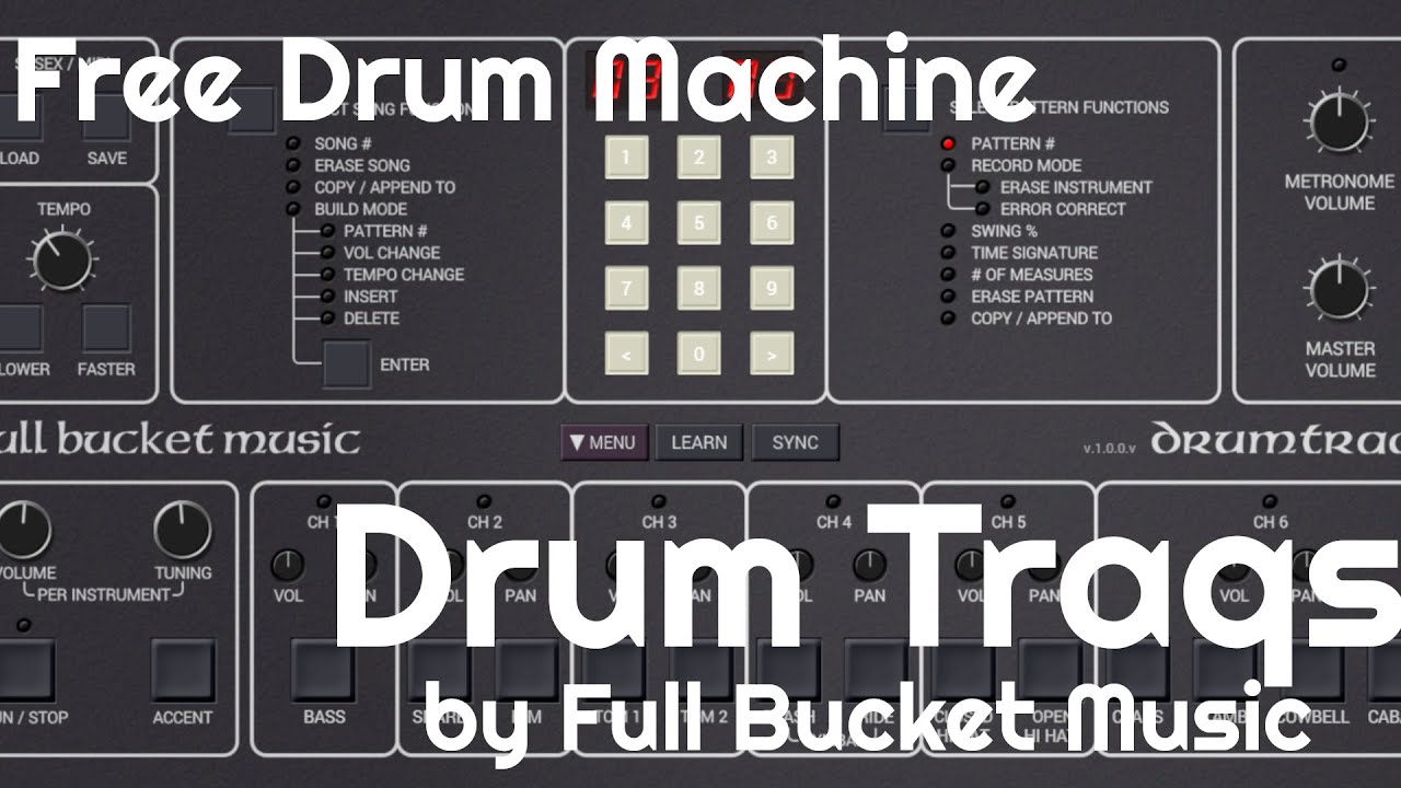 Free Drum Machine - Drum Traqs by Full Bucket Music (No Talking)