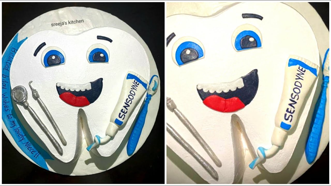 Tooth Cake- whipped cream cake  | Cake for Dentist | Theme cake | Sreeja's kitchen cakes and bakes
