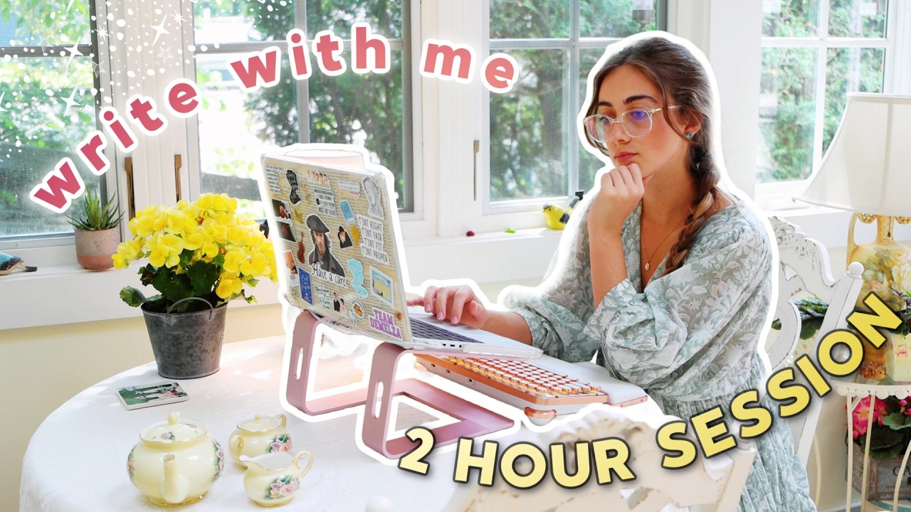 2 HOUR COZY WRITING SESSION FOR DEEP FOCUS | songbirds, thunderstorm, typing ambience