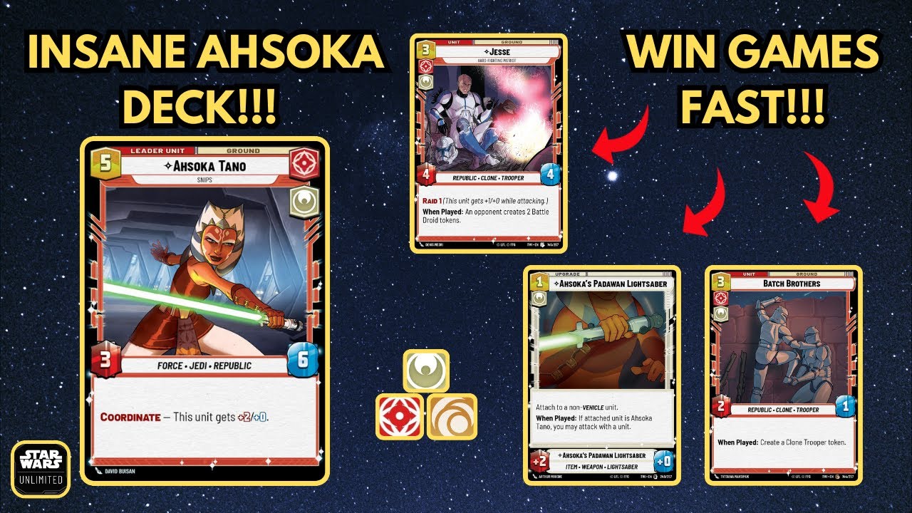 Ahsoka deck - Win by turn 4! | Star Wars Unlimited