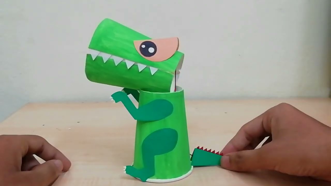 PAPER CUP DINOSAUR | EASY DIY PAPER CUP CRAFT 🦖