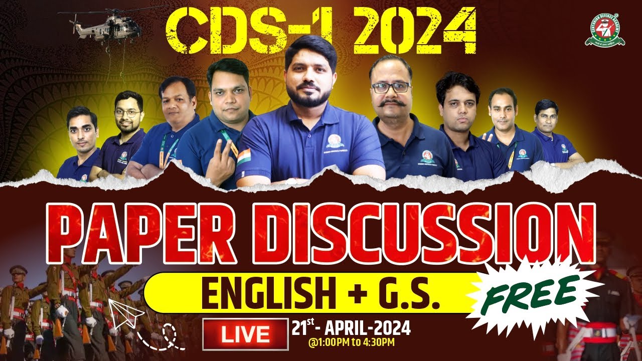 CDS 1 2024 Live Paper Discussion - English & GS | CDS 1 2024 Accurate Answer Key #bestcdscoaching
