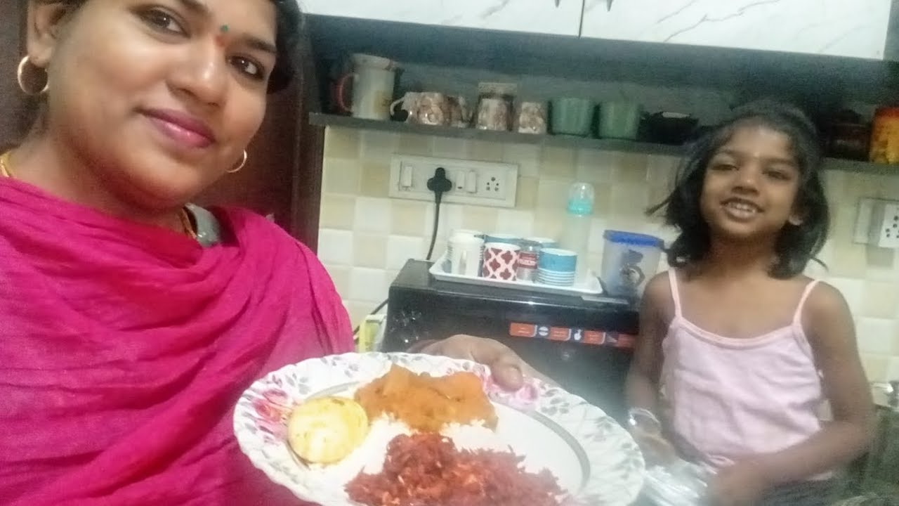 Thursday afternoon lunch recipe #brinjal curry and beetroot poriyal 