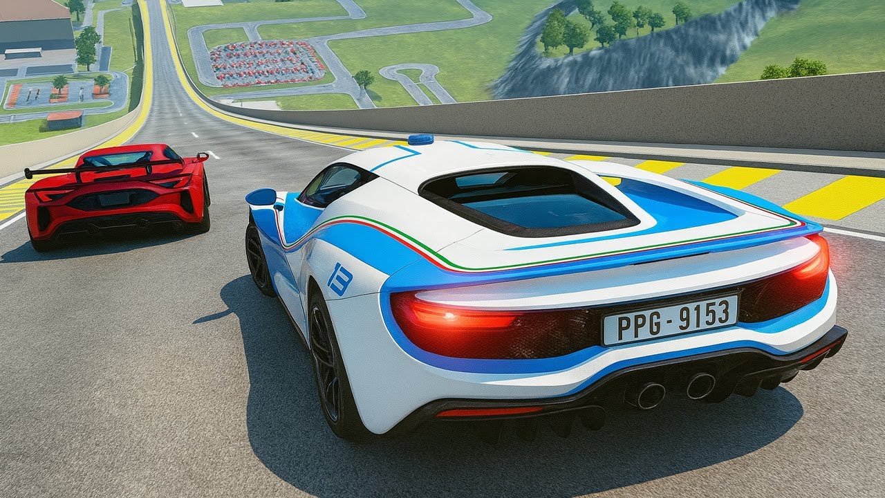 Supercars Flying Through the Sky from Huge Ramps – BeamNG Drive!
