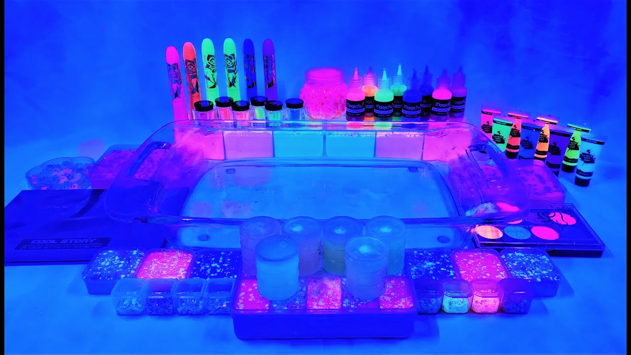 Glow in the Dark Slime Mix, UV Slime Mix, Black Light Slime Mix, Rainbow, Satisfying Slime Mix, ASMR