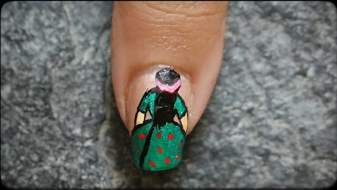 I Painted A Cute Tiny Doll On My Nail 🎎💅😍 (No Stickers!)