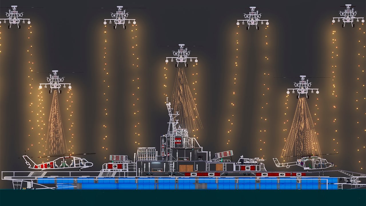 Helicopters attack warships - People Playground (22)