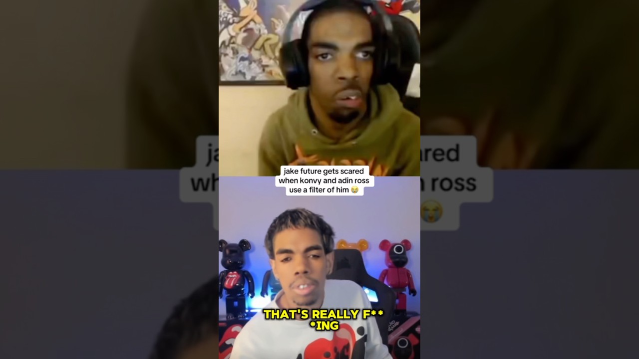 jake future gets scared when konvy and adin ross use a filter of him #shorts #funny #adinross