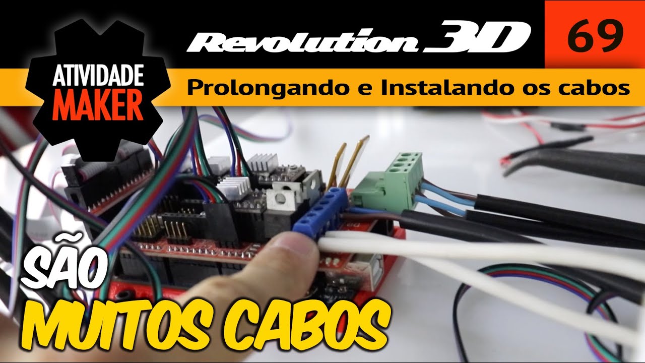 Impressora 3D caseira REVOLUTION - Prolongando e Instalando so cabos