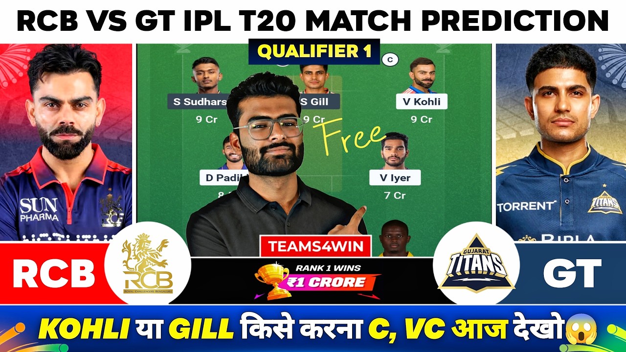 RCB vs GT Dream11 Team, RCB vs GT Dream11 Prediction, Bengaluru vs Gujarat IPL T20 Team Today