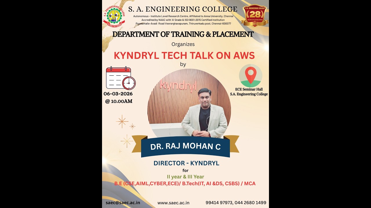 KYNDRYL TECH TALK ON AWS - TRAINING AND PLACEMENT