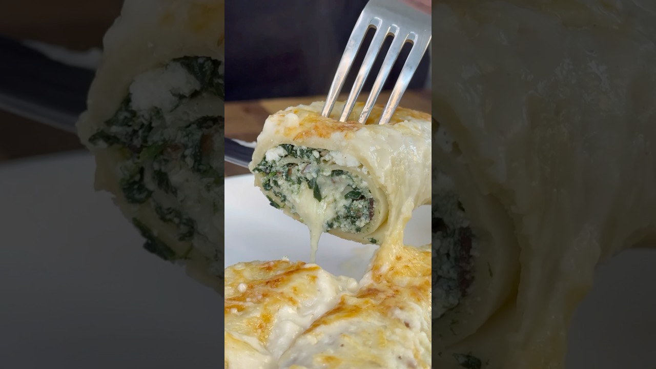 CANELONES DE PANCETA Y ESPINACA #receta #cocina #canelones #LosCalvos42