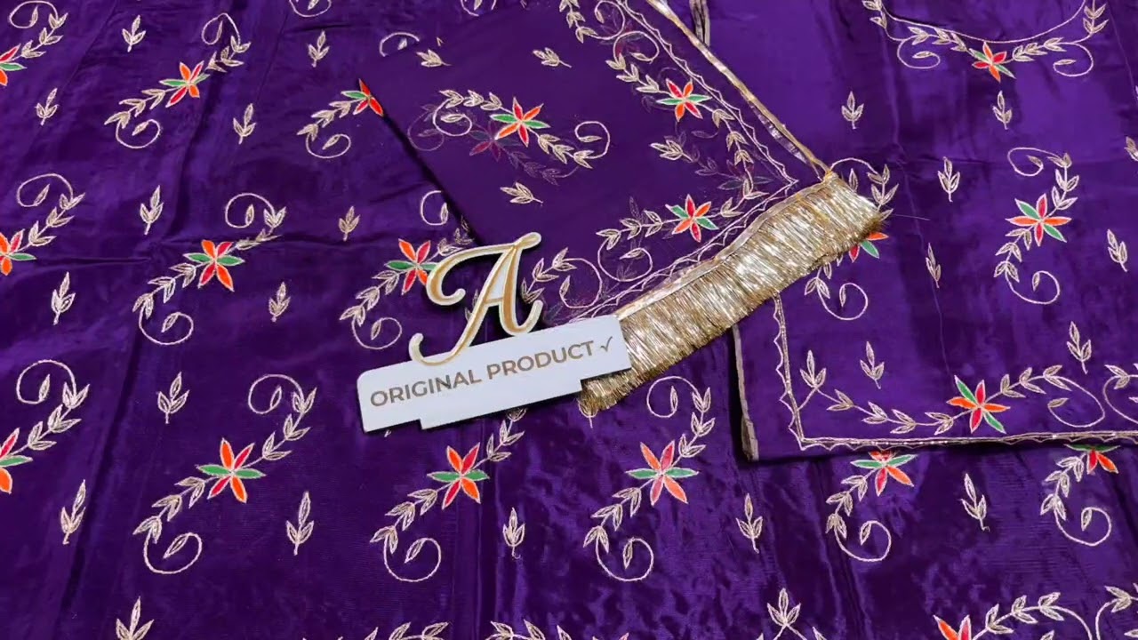 😍Upada crape suit with pure thakur ji odhni 😍Aari katdana barik hand panting hand work boutique posh