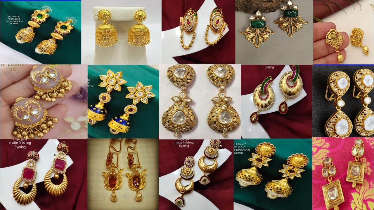 Latest Gold heavyweight earrings designs ||gold big  earrings designs