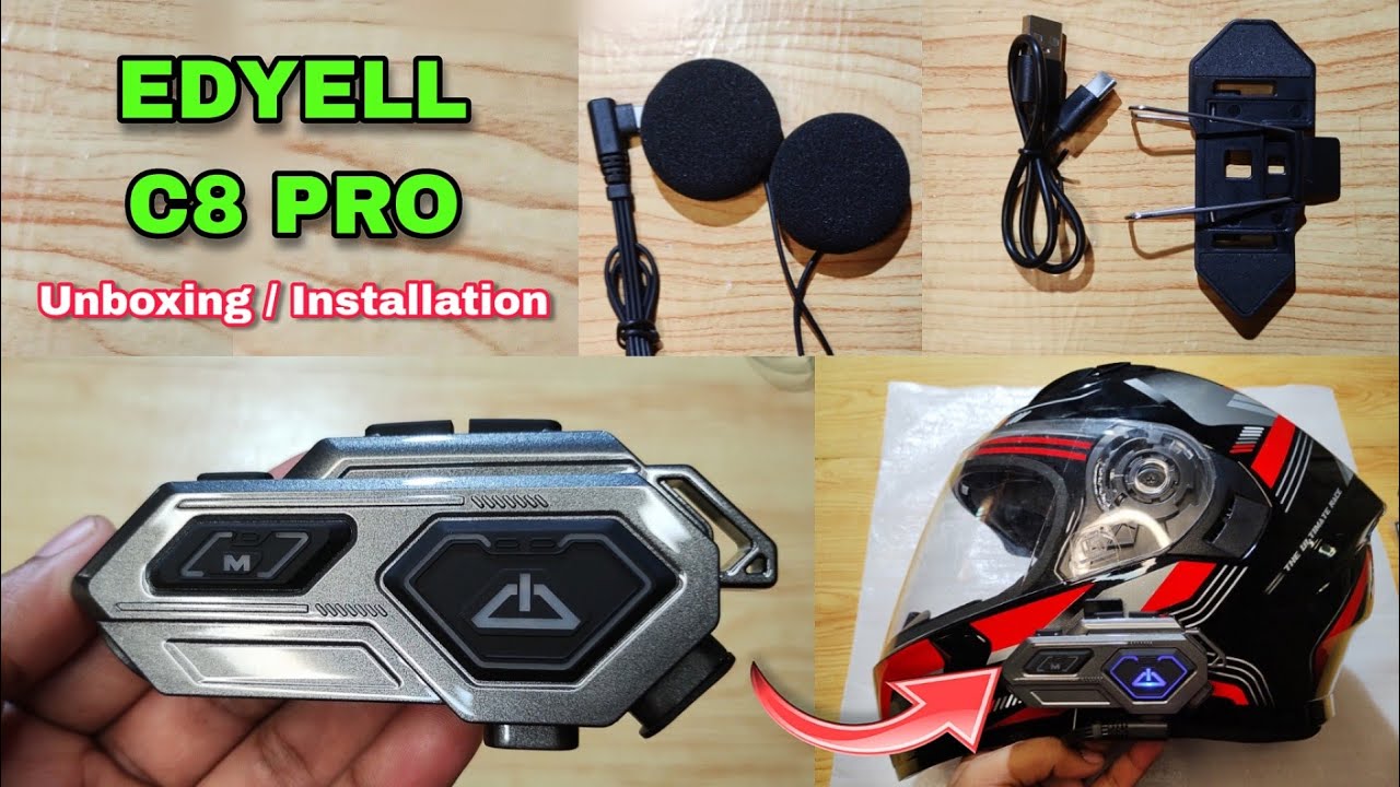 EDYELL C8 Pro Motorcycle Bluetooth Intercom Headset | Best helmet bluetooth headset | Best intercom
