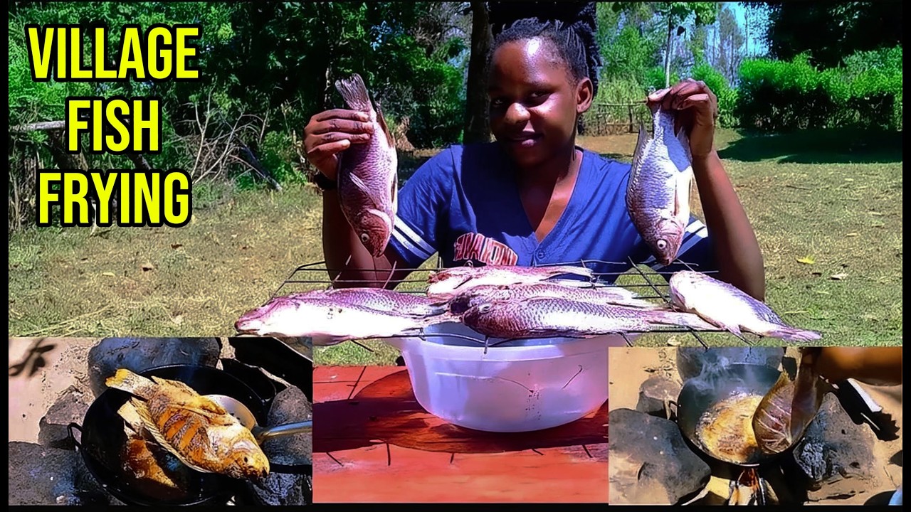 African village fish frying🐟🔥 //How to prepare and fry fish perfectly in an African village☘️🌿