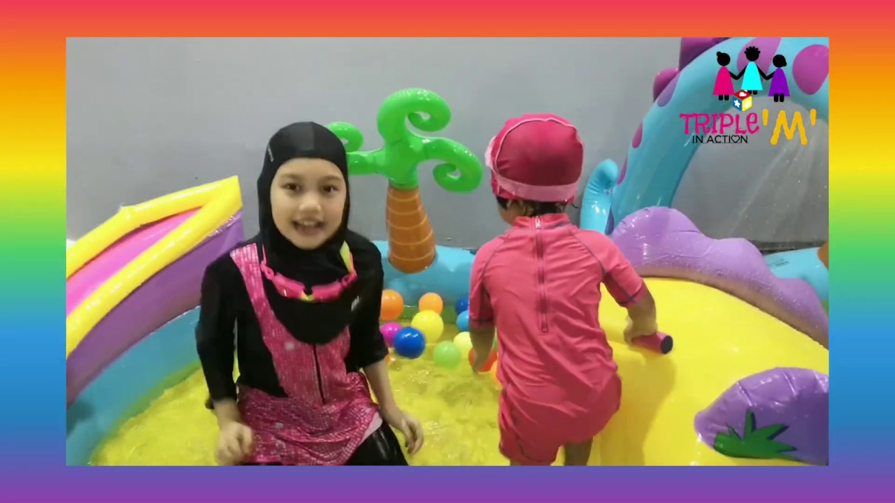 TRIPLE M PLAY INTEX DINOLAND POOL (MUST WATCH)