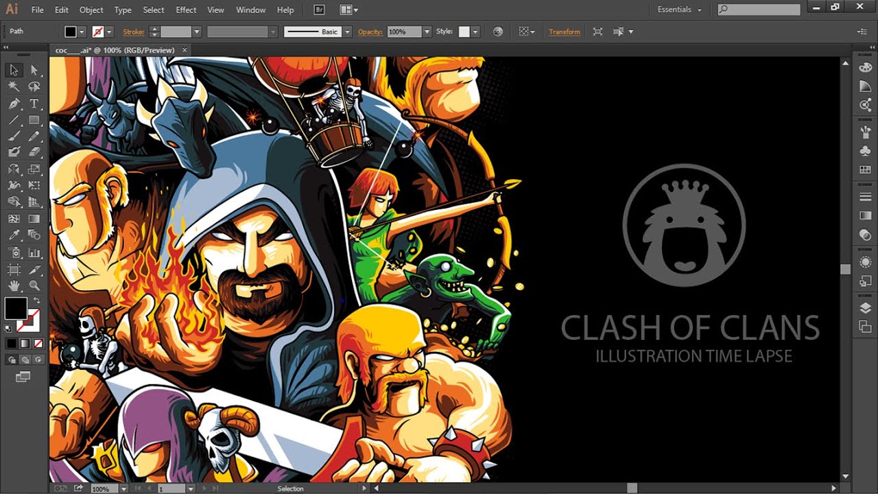 Clash of Clans T-shirt Illustration Time Lapse