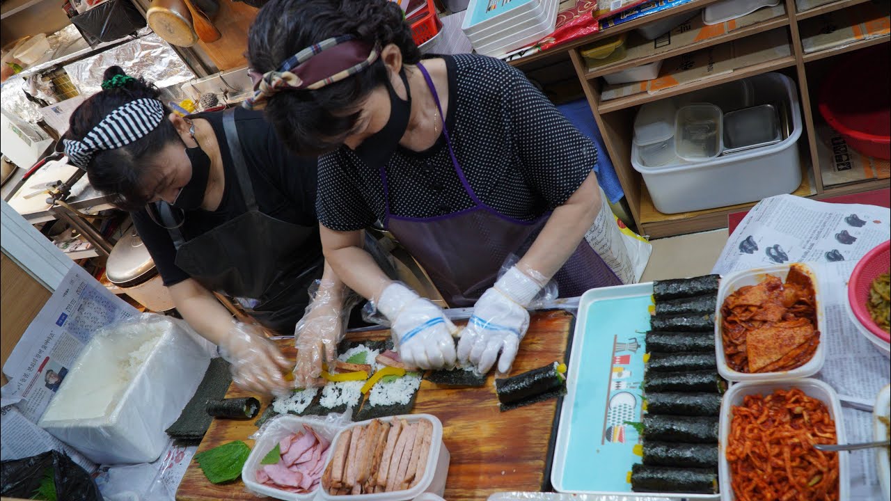 행운이 가득한 꼬마김밥(Feat. 수유시장) / Korean Street Food - Mini Gimbap