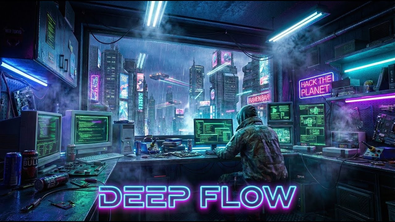Cyberpunk City Rain | Seamless Loop 4K | Relaxing Sci-Fi Ambience