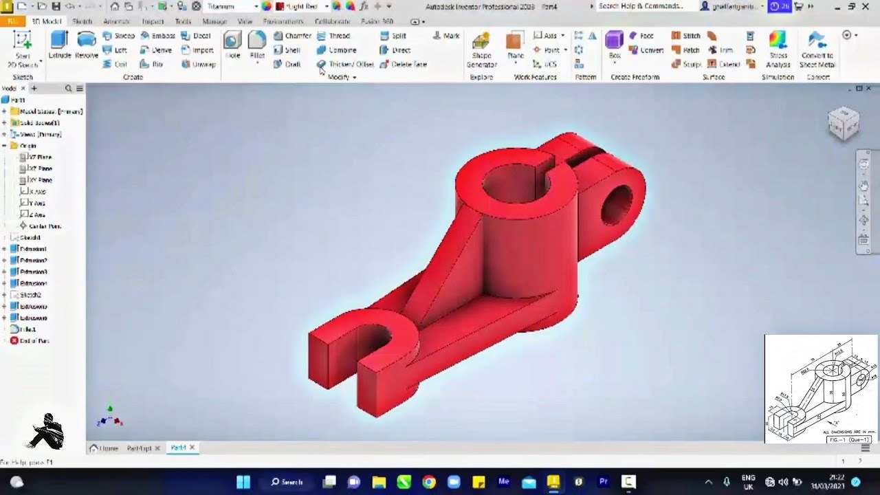 Autodesk Inventor Изометрическое 3D-моделирование 2023