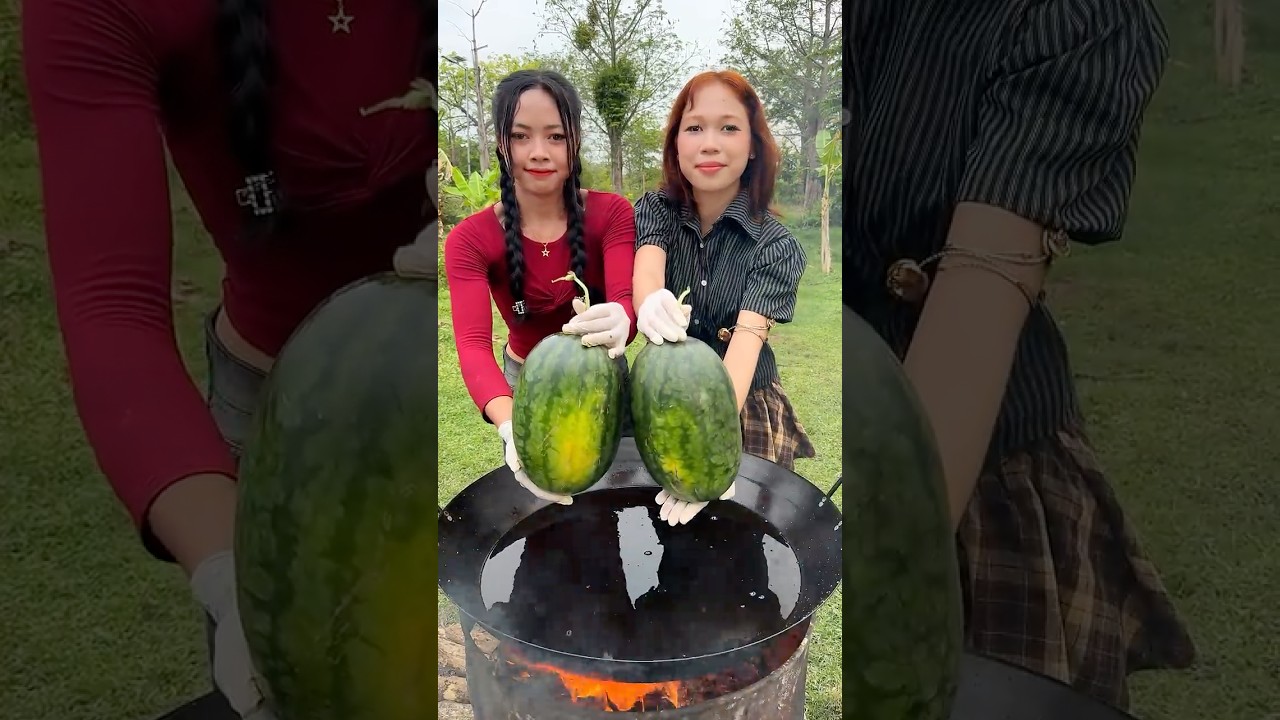 Cooking yummy deep fried watermelon jelly recipe