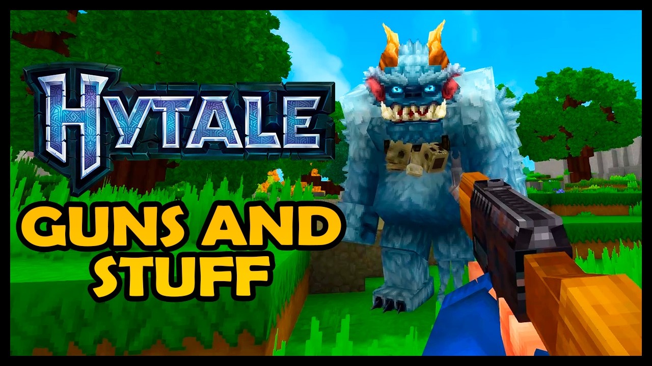 O MELHOR MOD DE ARMAS DO HYTALE! GUNS AND STUFF