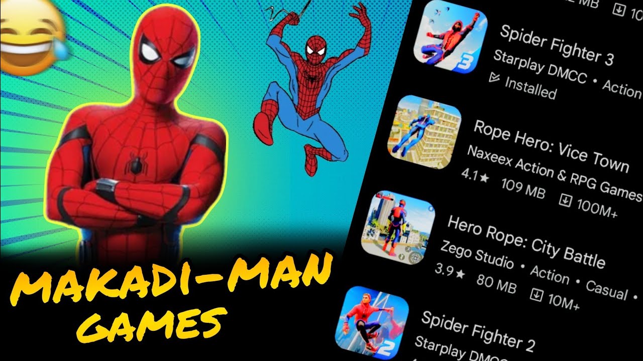 TRYING SPIDERMAN GAMES! gone funny😂