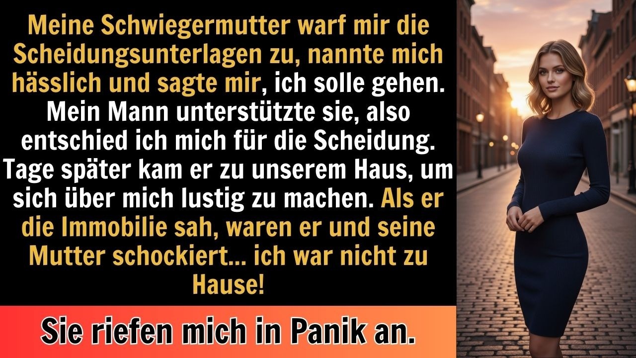 Meine Schwiegermutter warf mir die Scheidungspapiere hin und nannte mich 'hässlich'. Mein...