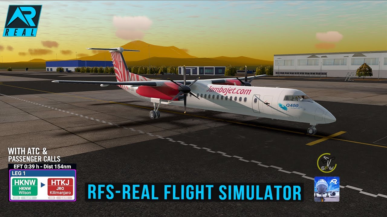 RFS - Real Flight Simulator- Nairobi to Kilimanjaro||Full Flight|Dash Q400||Jambojet||FHD||RealRoute