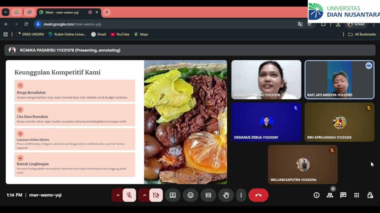 Presentasi Kelompok 1 - Tempat Pulang (Online Food Business) || PitchDeck - Workshop Wirausaha 