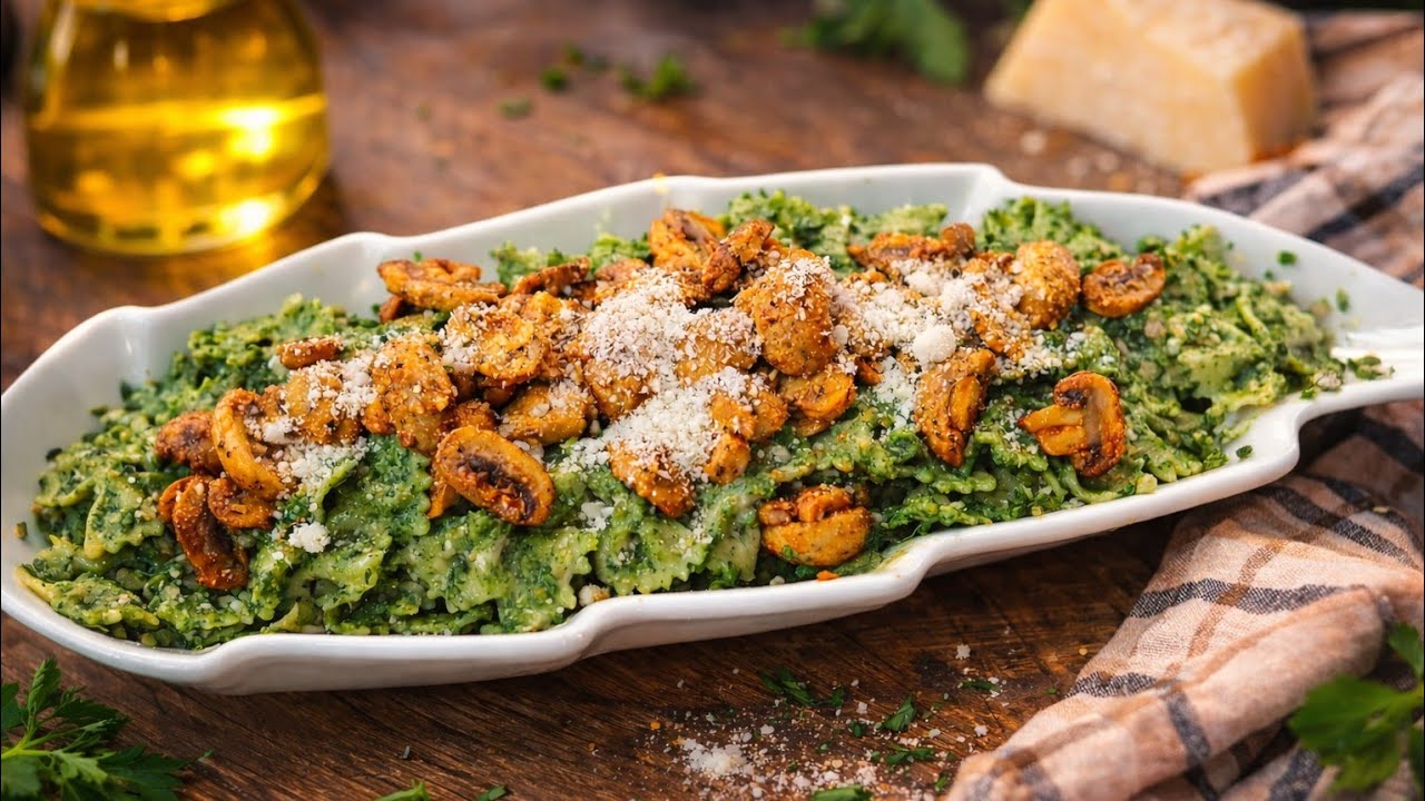 Pasta Spinach Chickpeas | Creamy, Healthy & Delicious 🍝