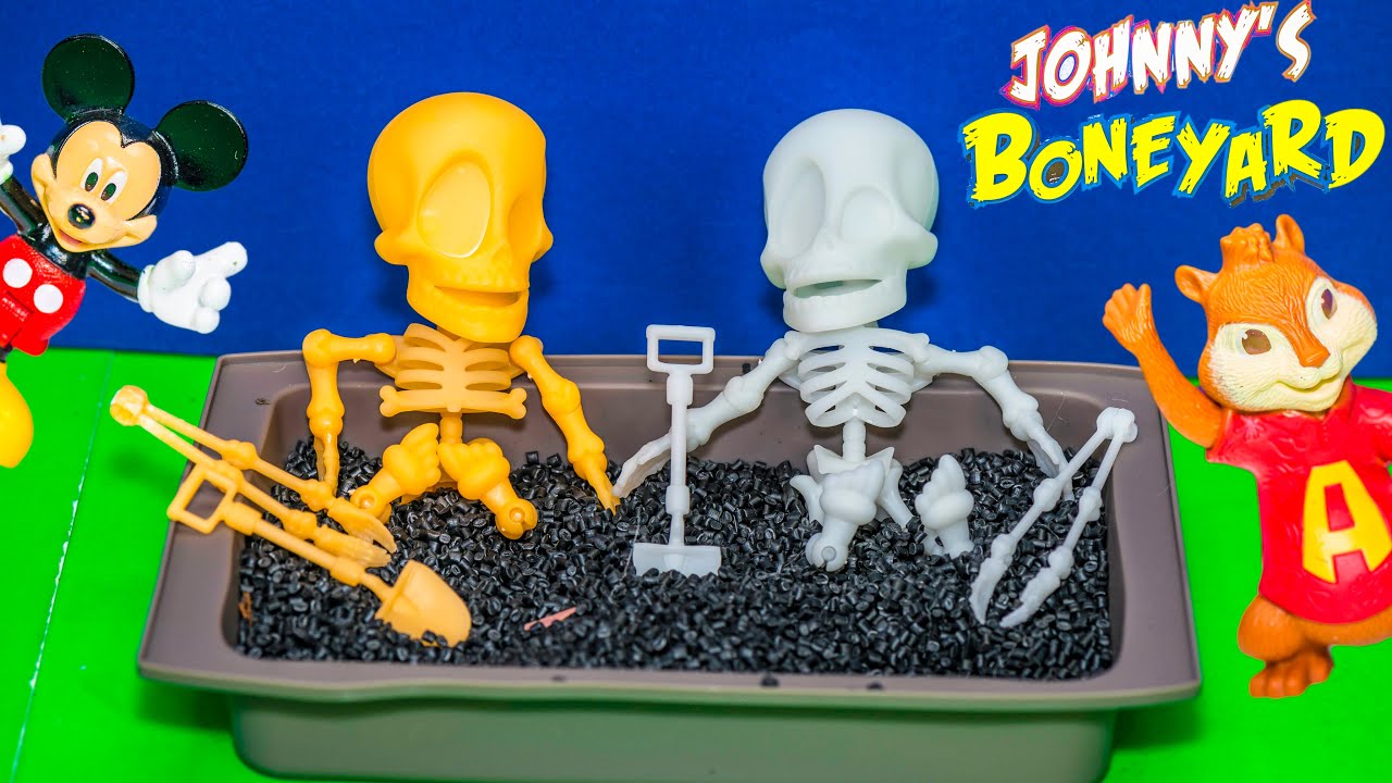 Family Playing the Johnny Boneyard Game with Mickey Mouse