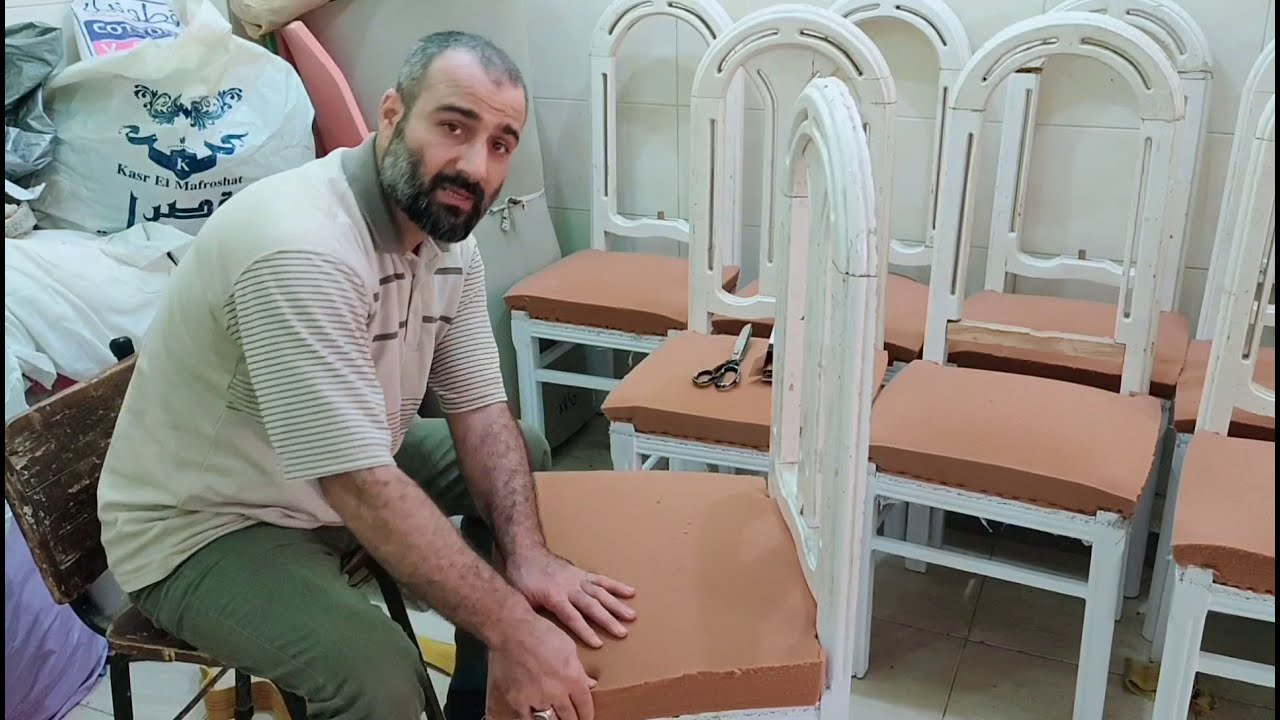 طريقة تنجيد قاعدة كرسي السفرة مع الشرح ج1 !!!