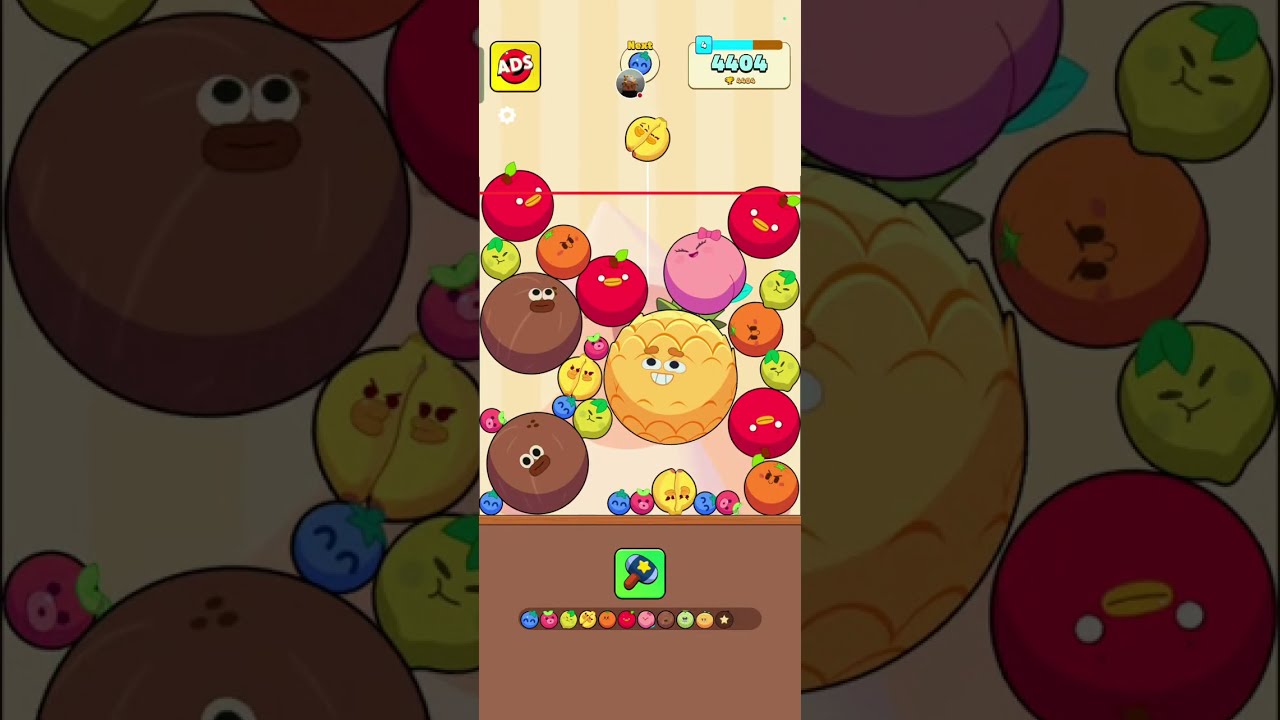 Fruit clash!! Merge the fruits and level up!! #smiling #playing #shortslive #game #fruitsclash