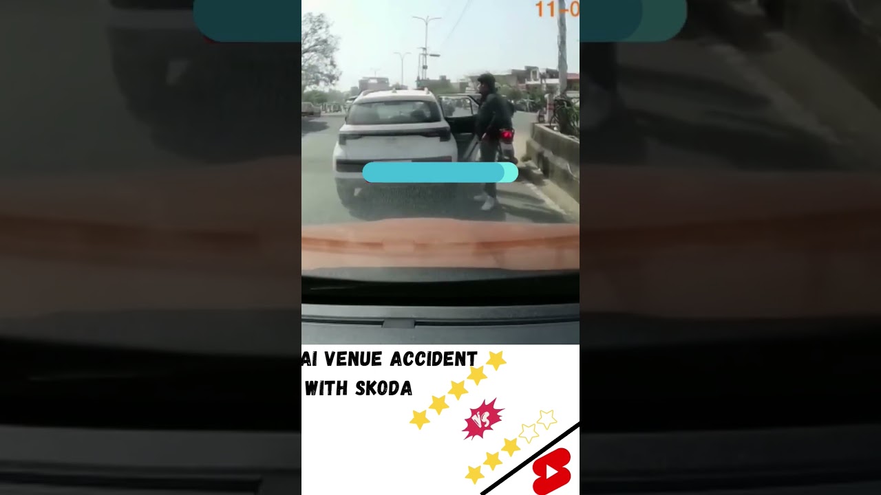 #Accident of #skoda #kushaq  vs #hyundai  #venue .#5star vs #3star