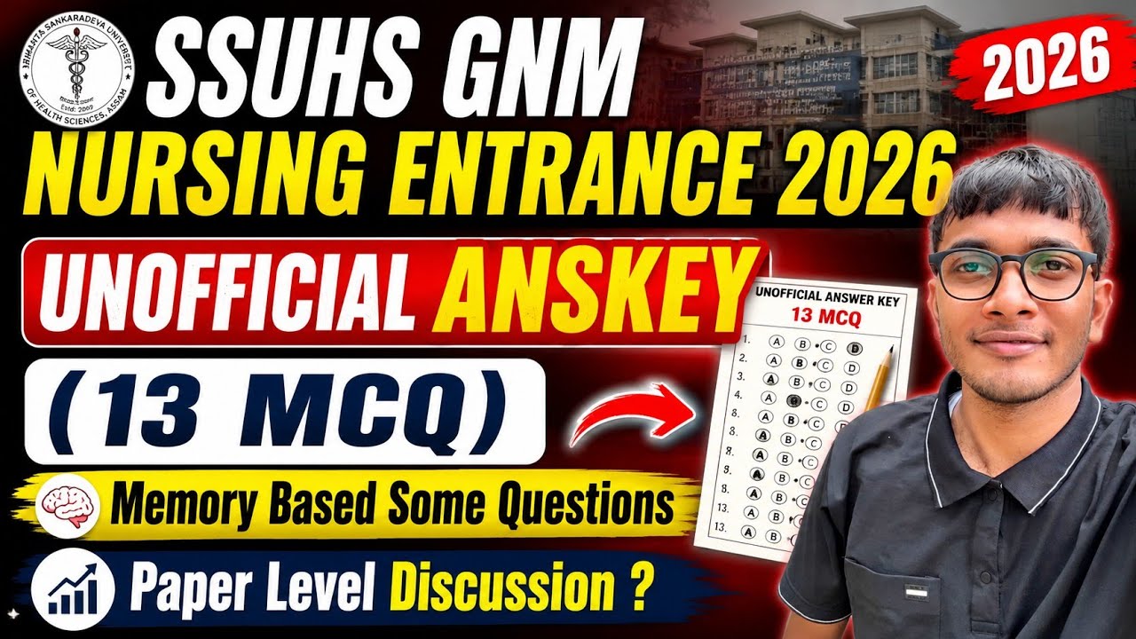 SSUHS GNM NURSING 2026 Unofficial Anskey ✅| SSUHS Gnm Nursing Memory Based Questions Anskey🔥
