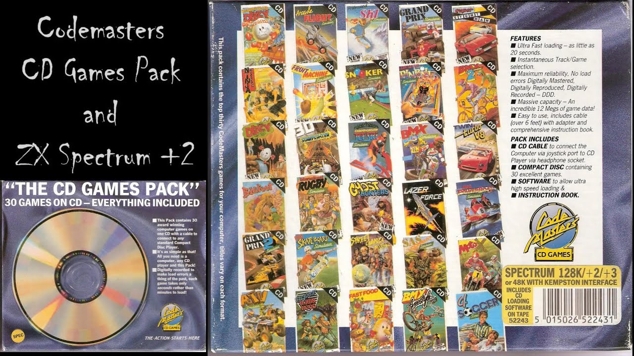 Codemasters CD Games Pack на ZX Spectrum +2