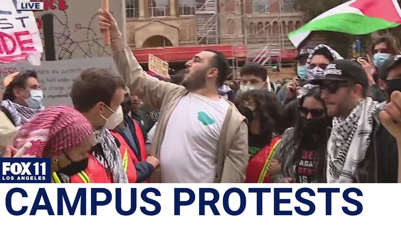 Tents set up on UCLA, USC campuses