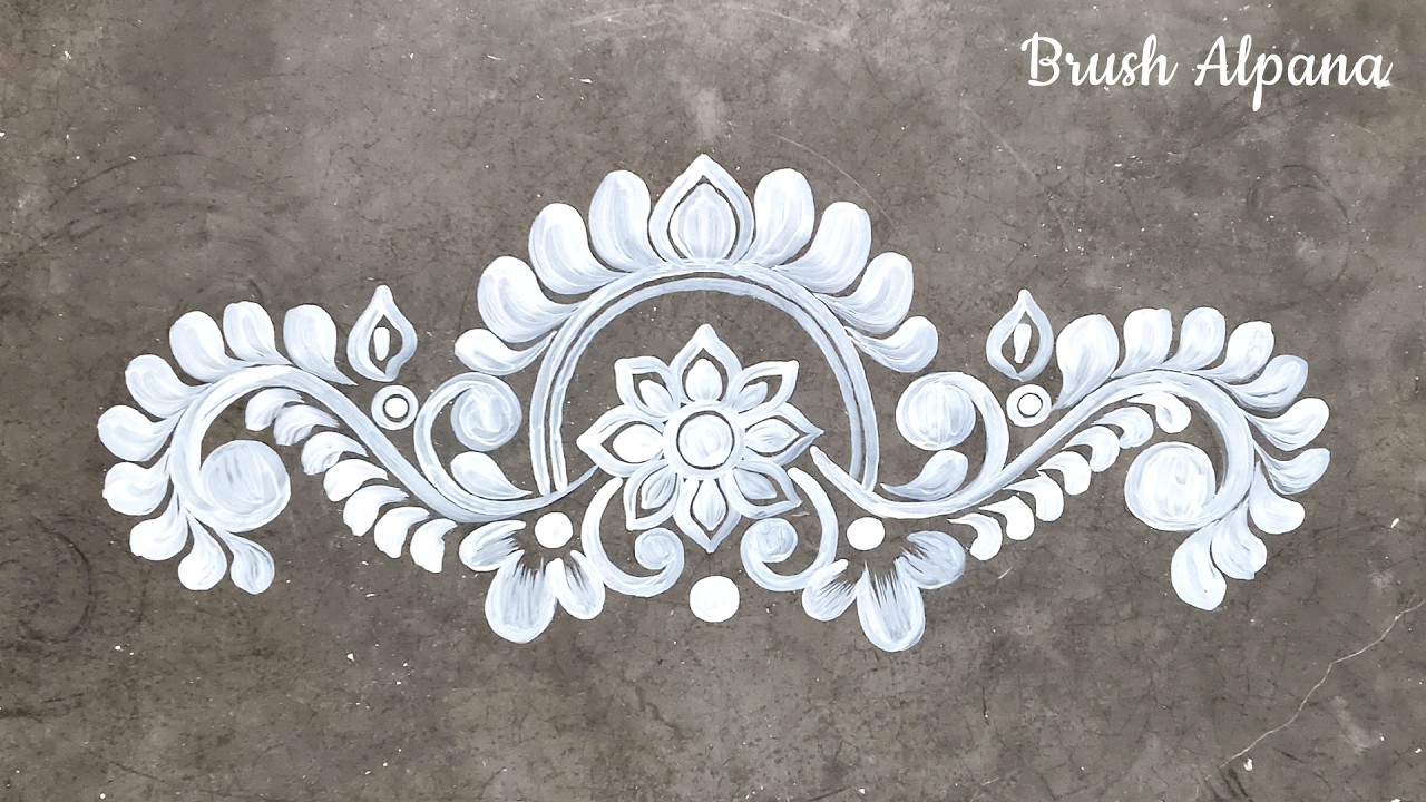 Beautiful door alpona design | চৌকাঠ আলপনা ডিজাইন | Very easy and simple alpona design ❤️